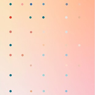 渐变背景上的多彩圆点图案