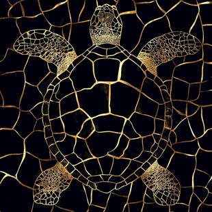 金色裂纹海龟图案设计