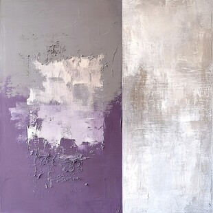 紫色与灰白的墙面艺术效果