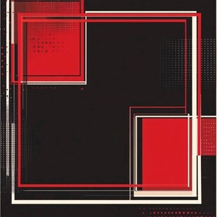 红黑几何框架抽象背景图