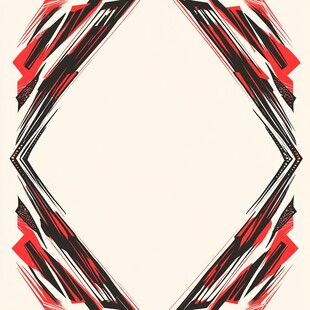 几何对称红黑线条装饰图案