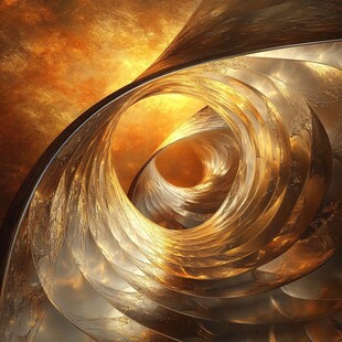 金色螺旋抽象艺术图案