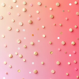 粉色渐变背景上的多彩圆点