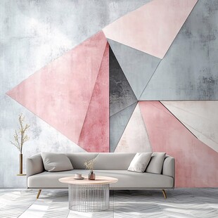 几何风客厅沙发背景墙设计