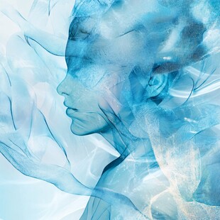 梦幻蓝调人像艺术剪影