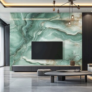 翡翠纹理客厅电视背景墙