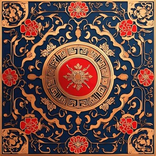 中式古典华丽花纹装饰图案