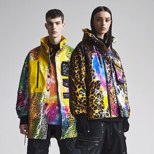 时尚潮人多彩豹纹外套穿搭