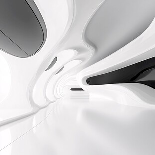 未来感白色抽象建筑空间