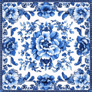 青花瓷花卉图案精美纹饰