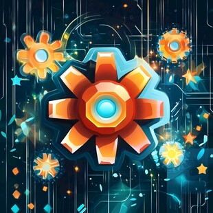 炫彩科技风齿轮奇幻画面