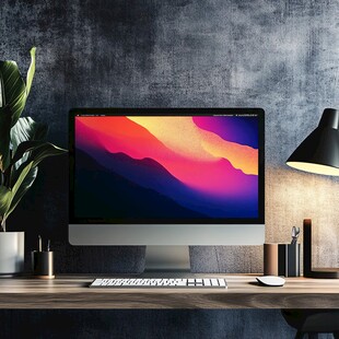 现代简约风电脑桌面布置