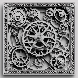 机械齿轮艺术装饰图案