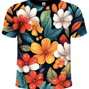 花卉图案T恤