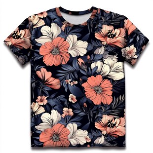 花卉印花短袖T恤