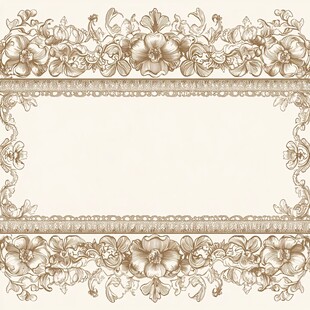 复古花卉边框图案设计