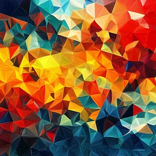多彩几何多边形抽象艺术图