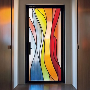 彩色艺术玻璃门 独特设计