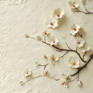 素雅白梅枝头绽放