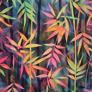 多彩梦幻竹叶图案背景