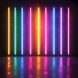 炫彩霓虹灯管灯光艺术场景