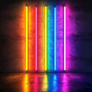 五彩霓虹灯管营造梦幻氛围