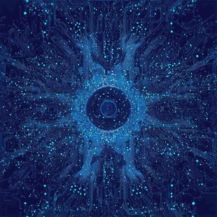 科技感蓝色电路放射图案