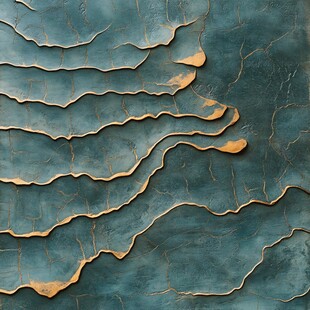 蓝绿纹理金属质感艺术背景