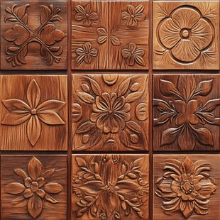 木雕花卉图案精美拼图