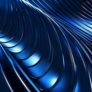蓝色金属质感曲线背景图