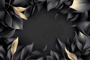 黑金叶饰边框背景图