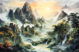 壮丽山水间的诗意自然景观