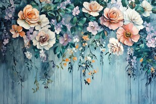 梦幻花卉垂挂壁画
