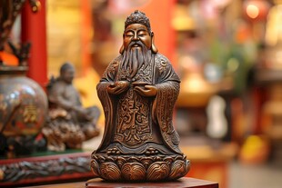 铜制财神像 古朴精致