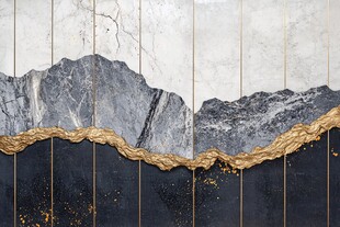 大理石金纹拼接墙面艺术
