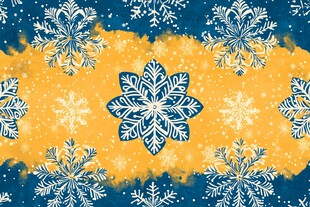 雪花主题多彩冬日图案