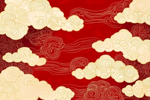 红色祥云背景图