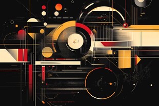 抽象几何构成艺术图案