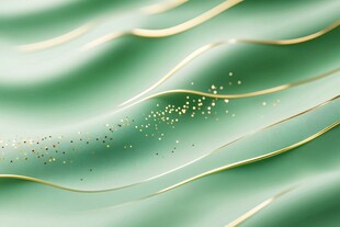 翠绿波浪纹 闪烁金点背景