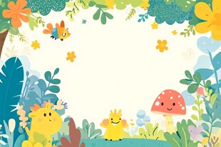 童趣森林卡通背景图