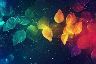 梦幻炫彩叶脉背景图