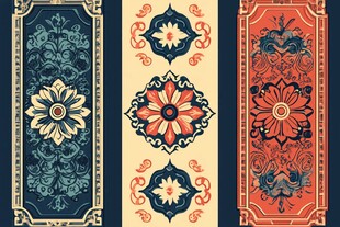 复古花卉装饰图案设计