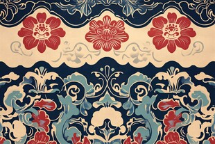 中式传统花卉纹样图案