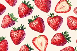 草莓图案 甜蜜清新水果风