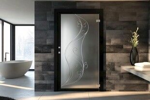 现代浴室玻璃门优雅设计