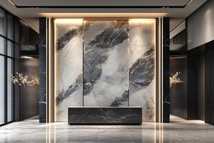 现代奢华大理石玄关设计
