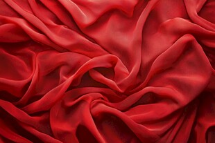 红色绸布纹理特写