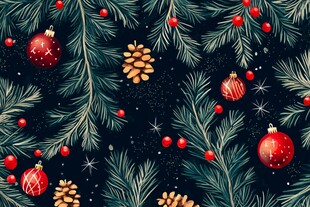 圣诞松枝装饰图案背景