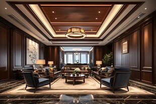 中式豪华客厅典雅空间设计