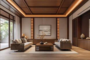 新中式客厅优雅静谧空间